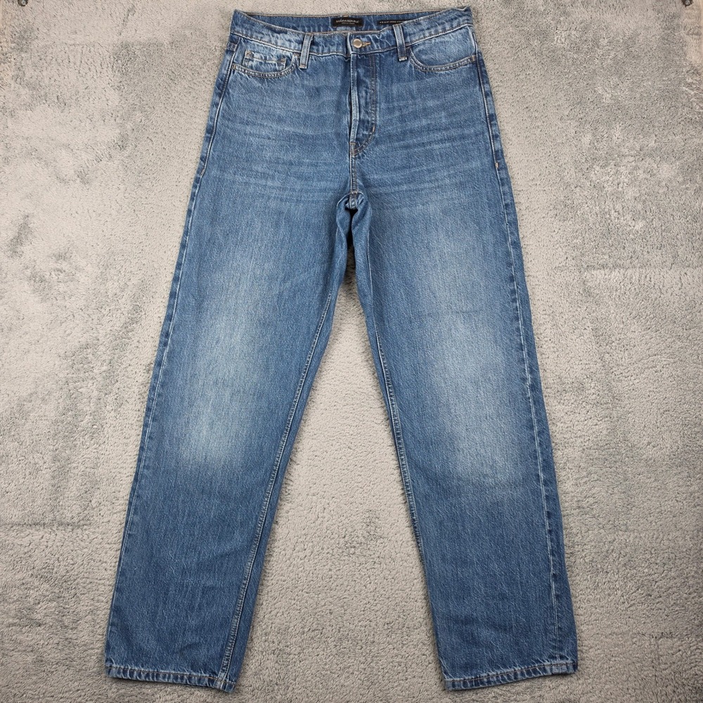 Banana Republic Loose Stovepipe Jeans Womens 28 Blue High Rise Button Fly Denim